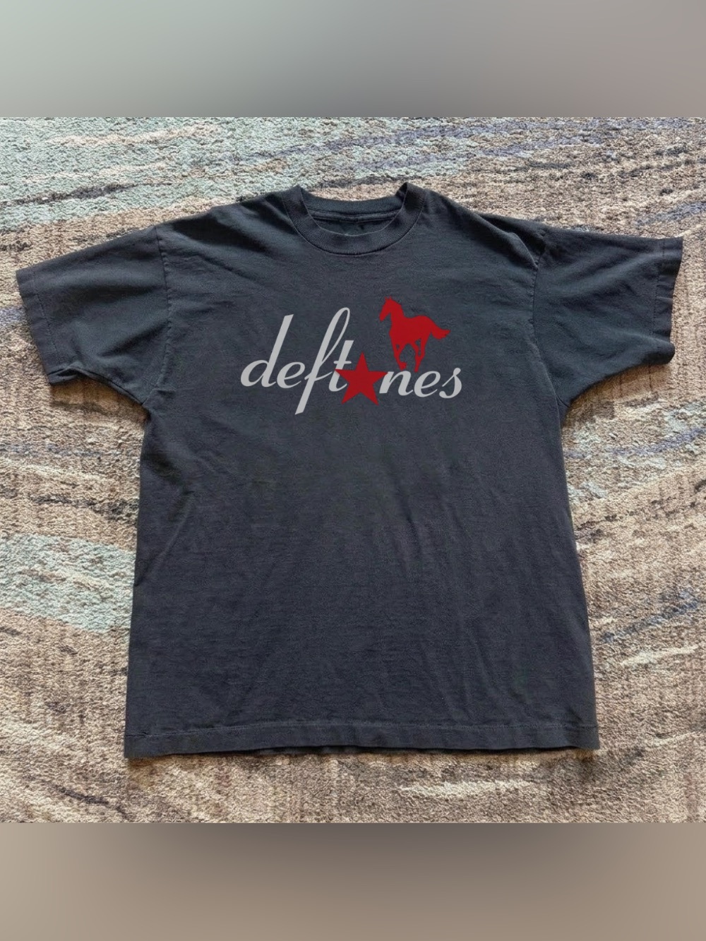 Deftones Red White Pony Star Black Alt Metal Rock Graphic T-Shirt